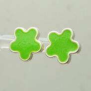 KOLCZYKI ZIELONE W KSZTAŁCIE KWIATKA                                           (4804-2 SAM) - 2