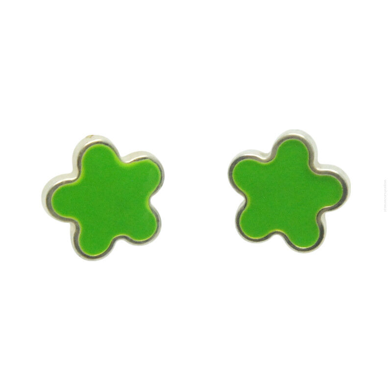 KOLCZYKI ZIELONE W KSZTAŁCIE KWIATKA                                           (4804-2 SAM)
