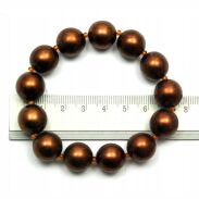 BRANSOLETKA  KLASYCZNA BRĄZOWA DUŻE PEREŁKI JABLONEX (BRPR-7 SAH) - 4