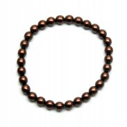 BRANSOLETKA KLASYCZNA BRĄZOWA Z DROBNYCH PEREŁEK JABLONEX (BRPR-24 SAH) - 2