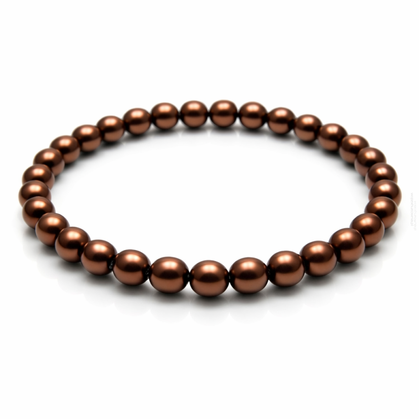 BRANSOLETKA KLASYCZNA BRĄZOWA Z DROBNYCH PEREŁEK JABLONEX (BRPR-24 SAH)