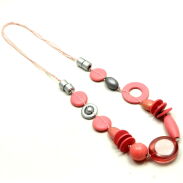 WISIOR / NASZYJNIK OZDOBNY RÓŻOWY  0676-29 - 2