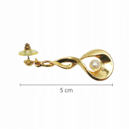 KOLCZYKI WISZĄCE W ZŁOTYM KOLORZE Z PEREŁKĄ                                                                               (8652 SA) - 3