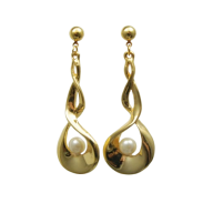 KOLCZYKI WISZĄCE W ZŁOTYM KOLORZE Z PEREŁKĄ                                                                               (8652 SA) - 4