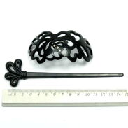 SPINKI DO KOKA CZARNA- OZDOBNA Z PATYCZKIEM                                                                      (SPKOK-3 SAH) - 4