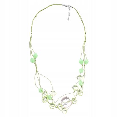 NASZYJNIK ZIELONY NA SZNURECZKU Z KORALIKAMI                                                (0614-1001)