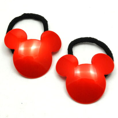 GUMKI DO WŁOSÓW OZDOBNE CZERWONE-MISIE 2 SZTUKI (08282 SA)