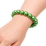 BRANSOLETKA KLASYCZNA Z PEREŁEK ZIELONA JABLONEX (BRPR-26 SAH) - 2