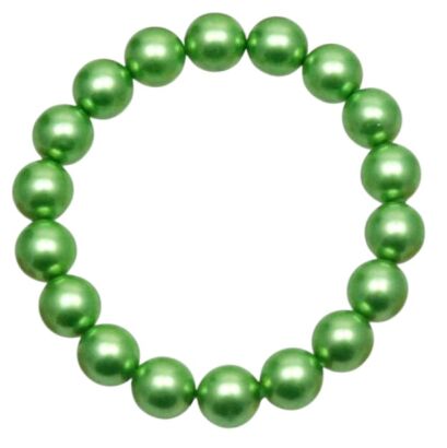 BRANSOLETKA KLASYCZNA Z PEREŁEK ZIELONA JABLONEX (BRPR-26 SAH)