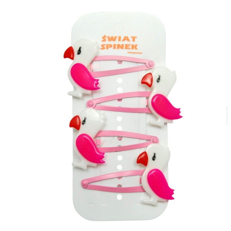 PYKI / SPINKI DO WŁOSÓW DZIECIĘCE Z OZDOBAMI- PTAKAMI 4 SZTUKI (7993 SA)