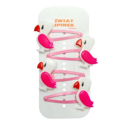 PYKI / SPINKI DO WŁOSÓW DZIECIĘCE Z OZDOBAMI- PTAKAMI 4 SZTUKI (7993 SA)