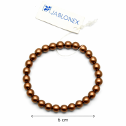 BRANSOLETKA BRĄZOWA Z DROBNYCH PEREŁEK JABLONEX (BRPR-22 SAH) - 4