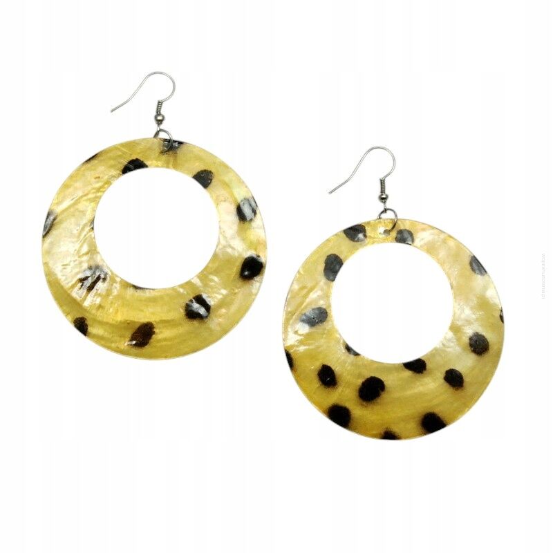 KOLCZYKI WISZĄCE ZÓŁTE Z MASY PERŁOWEJ                                          (0615-641 SAM2)