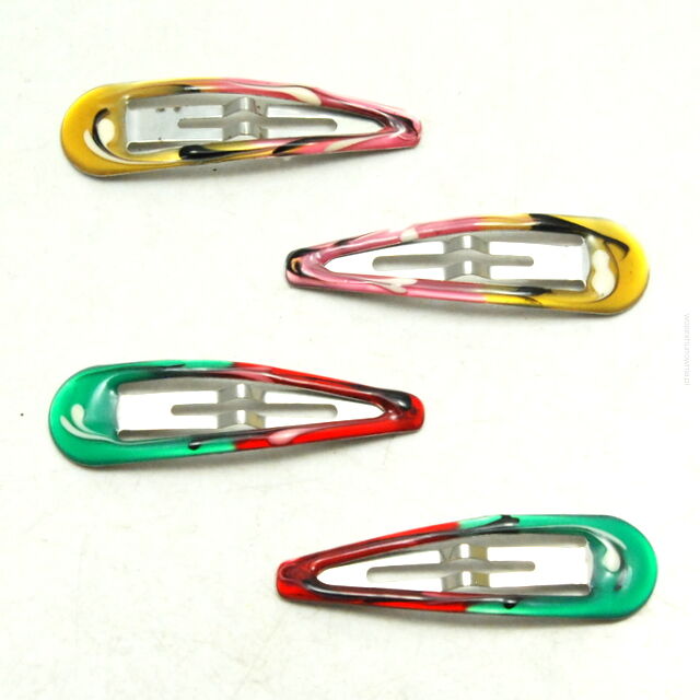 PYKI / SPINKI DO WŁOSÓW DZIECIĘCE DUŻE OBLANE PLASTIKIEM 4 SZTUKI (4585 SA)