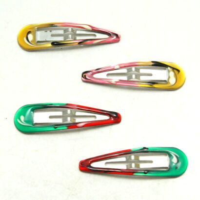 PYKI / SPINKI DO WŁOSÓW DZIECIĘCE DUŻE OBLANE PLASTIKIEM 4 SZTUKI (4585 SA)