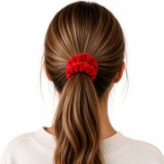 GUMKA SCRUNCHIE DO WŁOSÓW WELUR CZERWONA (0103-CZ SAH) - 2
