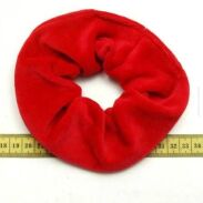 GUMKA SCRUNCHIE DO WŁOSÓW WELUR CZERWONA                          (0103-CZ) - 2