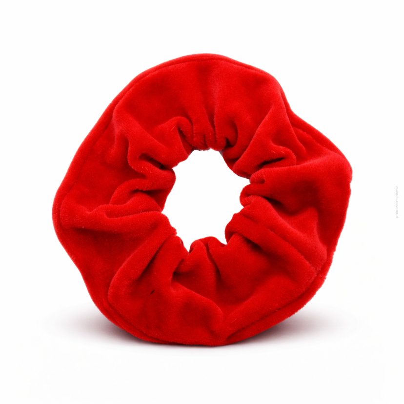 GUMKA SCRUNCHIE DO WŁOSÓW WELUR CZERWONA                          (0103-CZ)