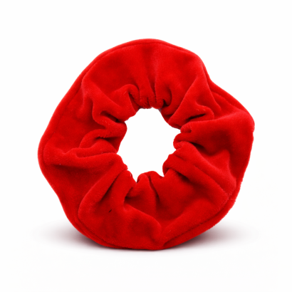 GUMKA SCRUNCHIE DO WŁOSÓW WELUR CZERWONA                          (0103-CZ)