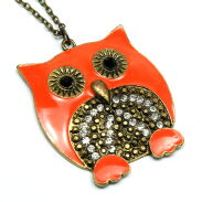 WISIOREK / NASZYJNIK POMARAŃCZOWA SOWA 0676-97 AS - 2