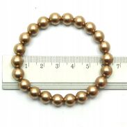 BRANSOLETKA KLASYCZNA ZŁOTO-BEŻOWA Z PEREŁEK JASNA JABLONEX (BRPR-35 SAH) - 3