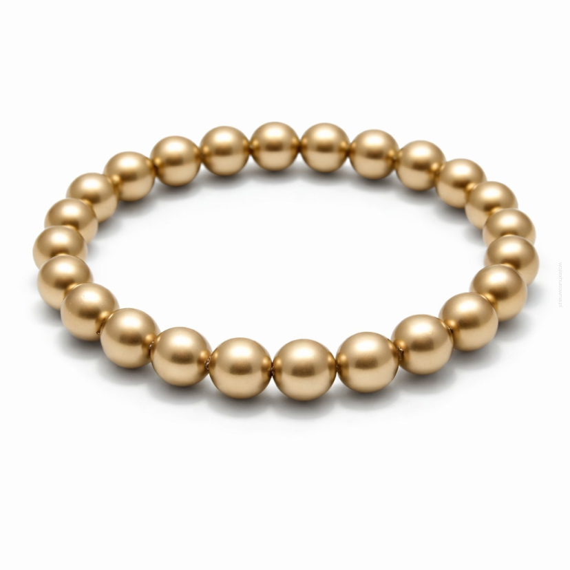 BRANSOLETKA KLASYCZNA ZŁOTO-BEŻOWA Z PEREŁEK JASNA JABLONEX (BRPR-35 SAH)