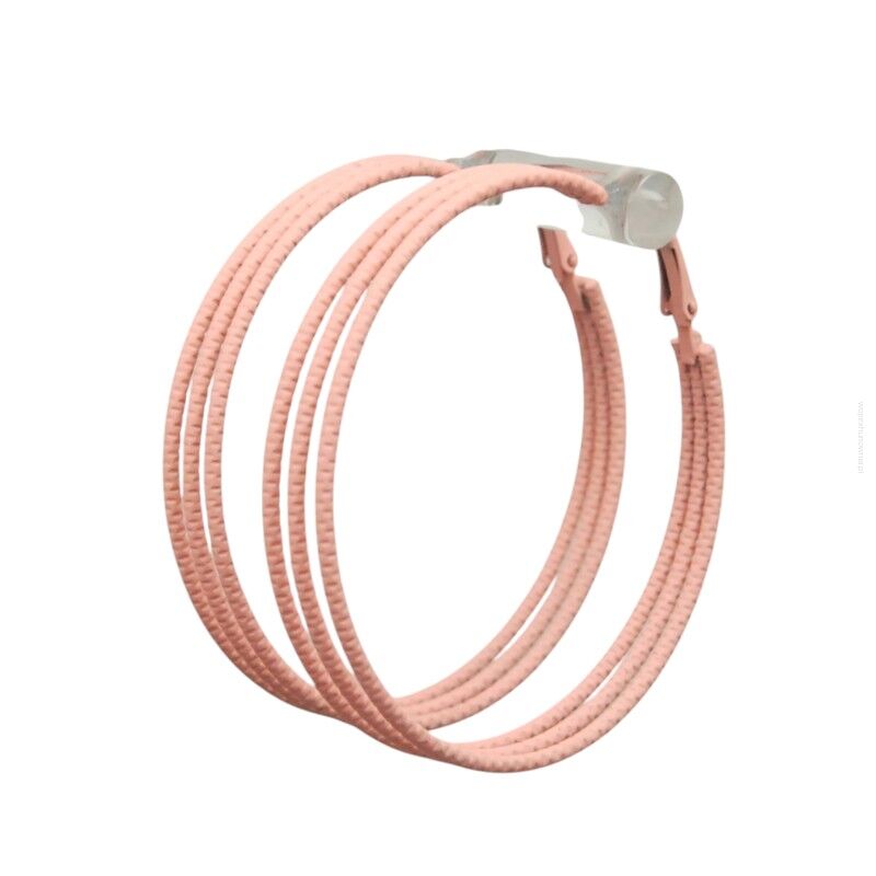 brak KOLCZYKI  METALOWE KOŁA JASNY RÓŻ                                                      (3028 SAH)