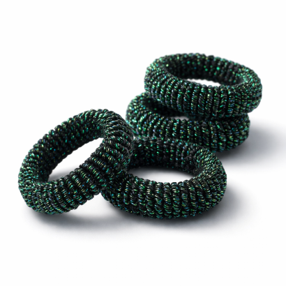 GUMKI FROTKI DO WŁOSÓW CIEMNA ZIELEŃ METALIZOWANE POŁYSKUJĄCE (20 SZT) 179-002/7