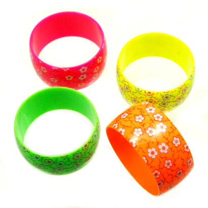 BRANSOLETKI PLASTIKOWE KOLOROWE 4 SZTUKI                                                                       (0615-608 SAH)