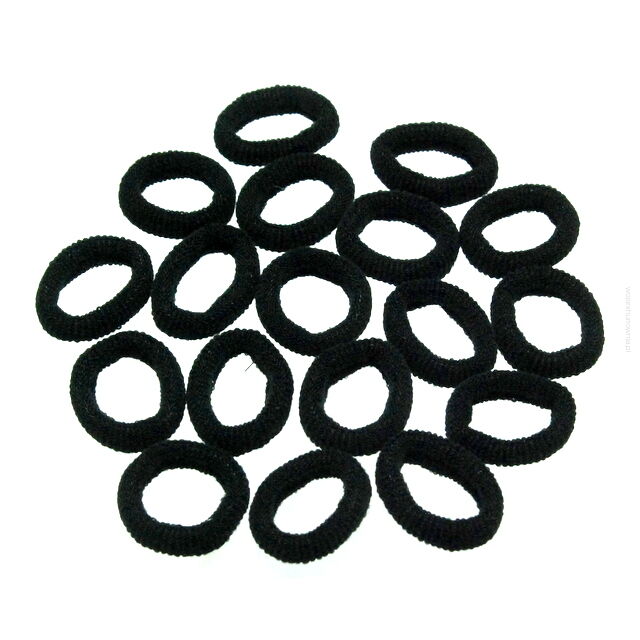 GUMKI DO WŁOSÓW FROTKA MINI CZARNA 50 SZTUK (0100-01)