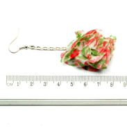 KOLCZYKI Z MATERIAŁU WISZĄCE, KOLOROWE KWIATY                                                                        (0611-82 SAH) - 2