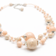 NASZYJNIK / WISIOREK Z BRZOSKWINIOWYMI KORALIKAMI (N-0701/2/2R C-2 SAM B) - 2