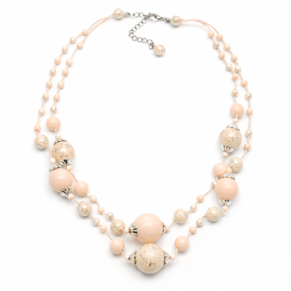 NASZYJNIK / WISIOREK Z BRZOSKWINIOWYMI KORALIKAMI (N-0701/2/2R C-2 SAM B)