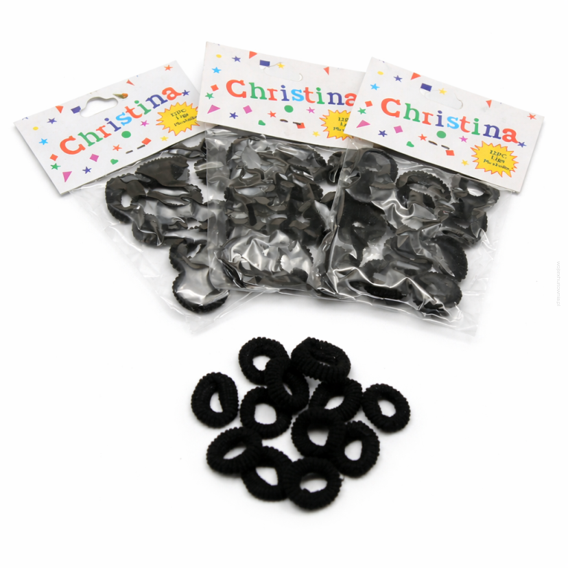 GUMKI DO WŁOSÓW MINI CZARNE 36 SZTUK (0300-19 SAH)