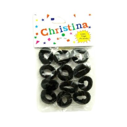 GUMKI DO WŁOSÓW MINI CZARNE 12 SZTUK                                            (0300-19)
