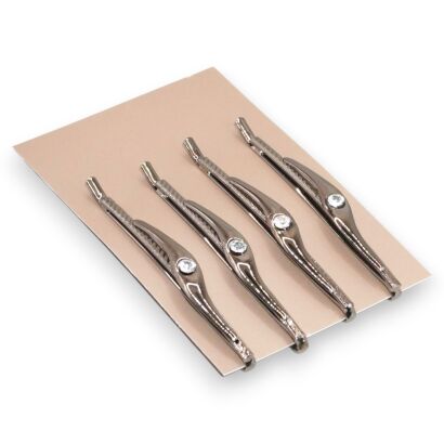 WSUWKI DO WŁOSÓW OZDOBNE SREBRNE KOMPLET 4 SZTUKI                           (5992-17 SA)