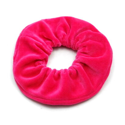 GUMKA DO WŁOSÓW WELUR  SCRUNCHIE CIEMNY RÓŻ PRODUKT POLSKI       (0103-CR)