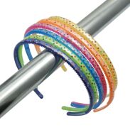 OPASKI DO WŁOSÓW CIENKIE KOLOROWE W KROPKI 12 SZTUK                 (6330-4 SA) - 2