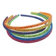 OPASKI DO WŁOSÓW CIENKIE KOLOROWE W KROPKI 12 SZTUK                 (6330-4 SA) - 3