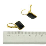 KOLCZYKI WISZĄCE EMALIOWANE CZARNE ROMBY                                        (1788 SAM) - 2