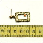 KOLCZYKI METALOWE PROSTOKĄTNE BOHO/ ETNO VINTAGE ZŁOTO 0608-73 - 3