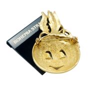 BROSZKA OZDOBNA Z CYRKONIAMI  W KSZTAŁCIE DYNI                                             (0606-506 SAH) - 2