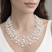 NASZYJNIK / WISIOREK Z BIAŁYMI KORALIKAMI (N-029/58/9R H-1 SAM B) - 3