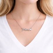 NASZYJNIK Z WISIORKIEM „FRIEND” SREBRNY 0616-106 - 2