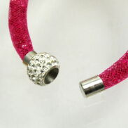 BRANSOLETKA NA MAGNES KRYSZTAŁKI CIEMNY RÓŻ 0614-50 - 2