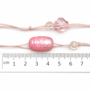 NASZYJNIK DŁUGI WISZĄCY RÓŻOWY 3-RZĘDOWY LEKKI 0670-09 - 3