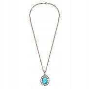 NASZYJNIK / WISIOREK Z OZDOBNĄ TURKUSOWĄ ZAWIESZKĄ                                                   0644-1002 - 2