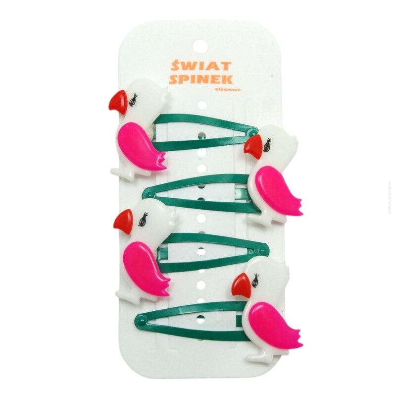 PYKI / SPINKI DO WŁOSÓW DZIECIĘCE Z OZDOBAMI- PTAKAMI 4 SZTUKI (6539 SA)