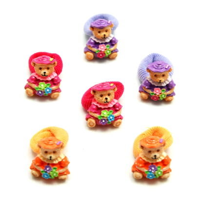 GUMKI DO WŁOSÓW DZIECIĘCE  MISIE MIX KOLORÓW (6 SZTUK) 0317-148