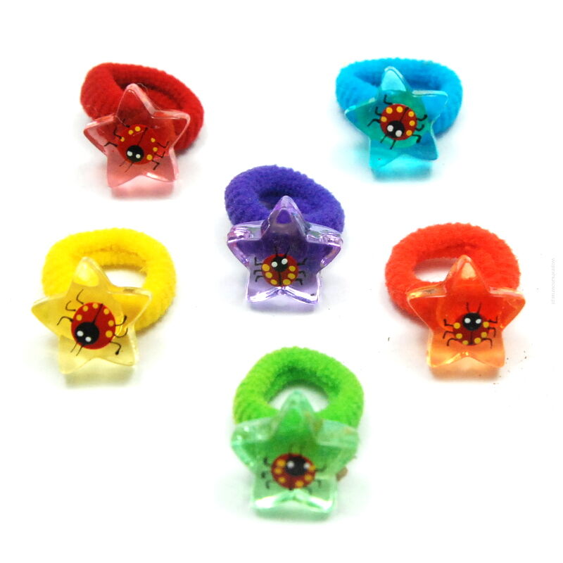 GUMKI DO WŁOSÓW DZIECIĘCE Z OZDOBAMI GWIAZDKAMI 72 SZTUKI (0234-3 AS)